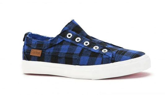 CORKYS BLUE PLAID SLIP ON SNEAKER