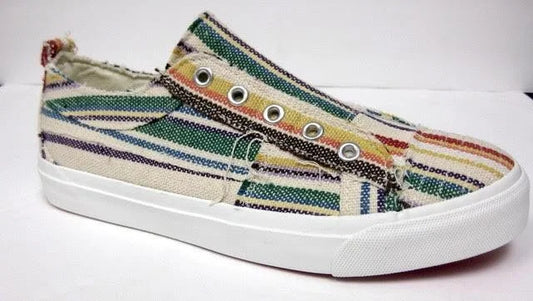 CORKY MULTI STRIPED SLIP ON SNEAKER