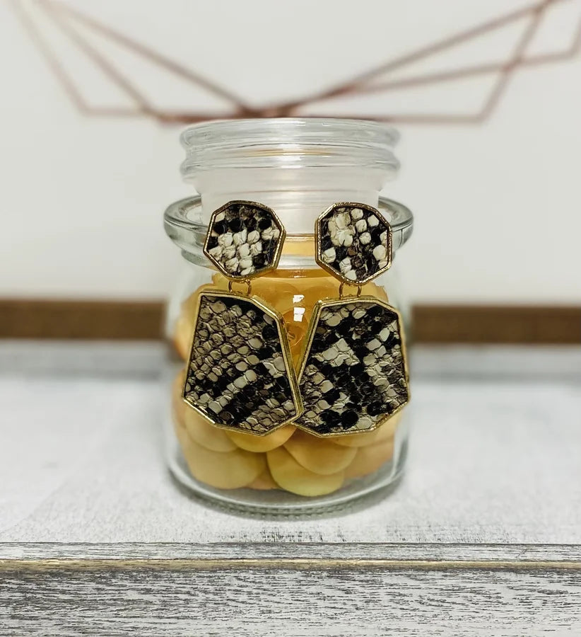 Gold Snakeskin Dangle Earrings