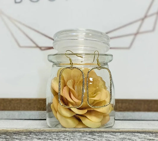 Dainty Gold Rectangular Hoop Earrings