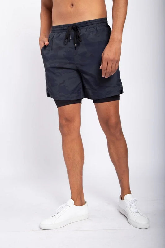 Dark Ocean Atlantic Lined Active Shorts