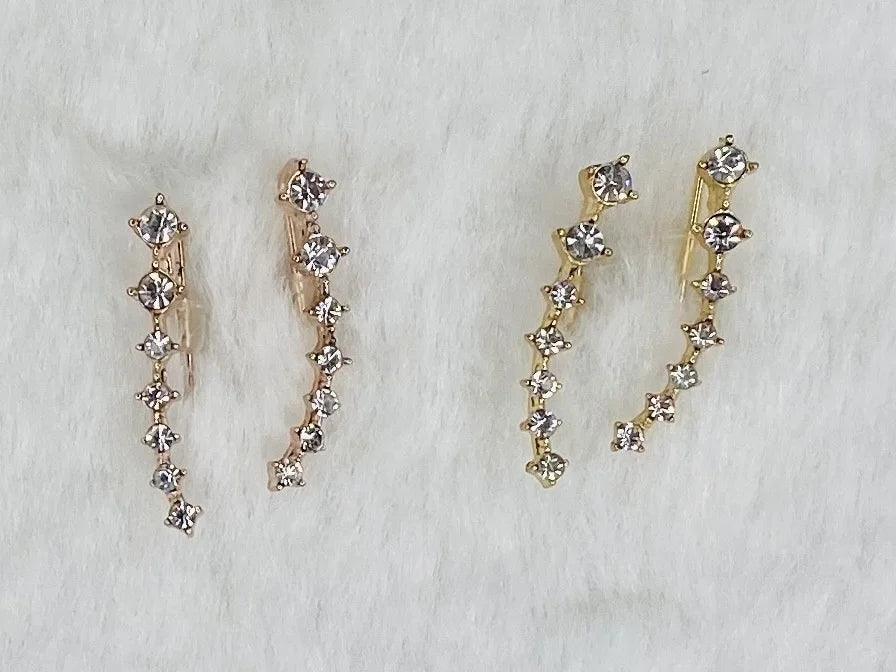 Faux Diamond Glitz Crawler Earrings