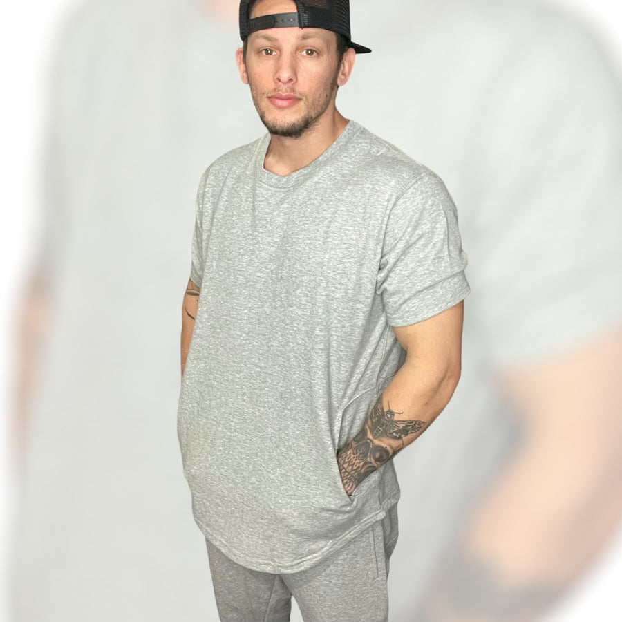 Grey Athleisure Tee with Pocket