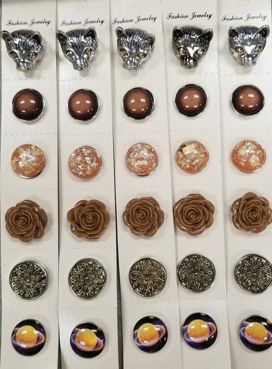 VARIED BROWNS SNAP SET OF 6