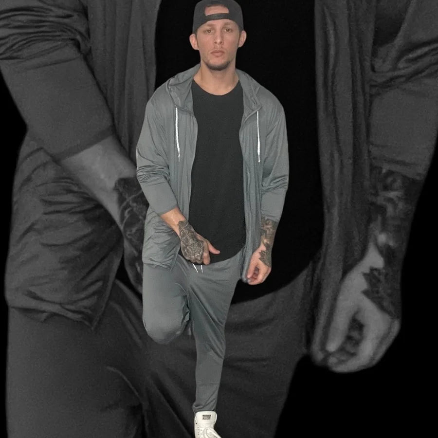 Grey Activewear with Tapered Leg