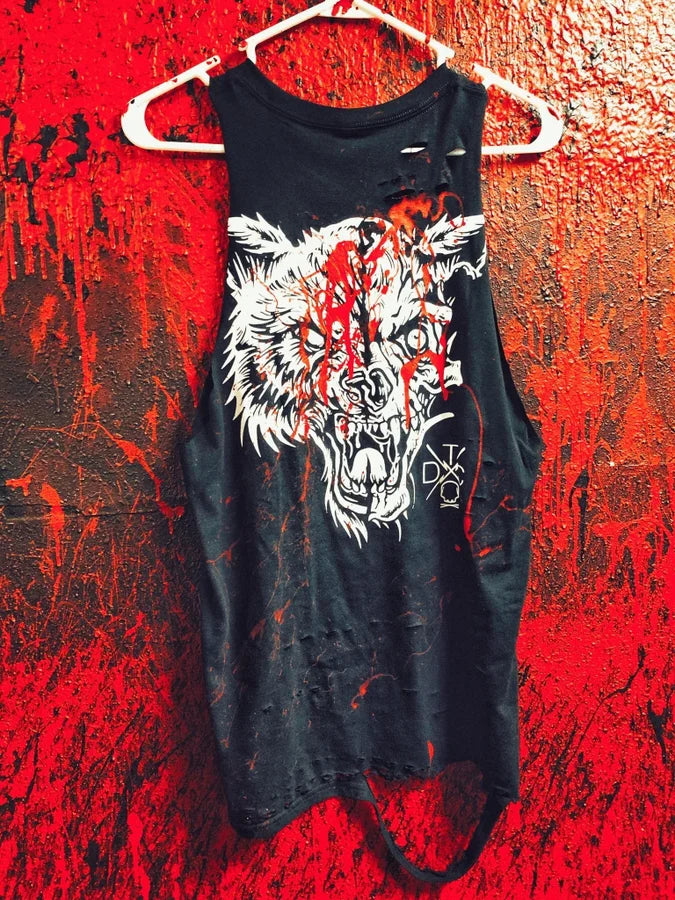 "Lone Wolf" Blood Splatter Tank Top