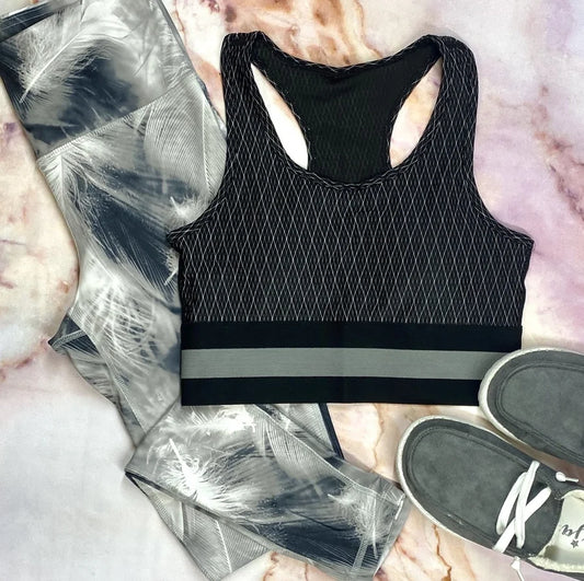 MONO B BLACK BLOCK RACERBACK SPORTS BRA