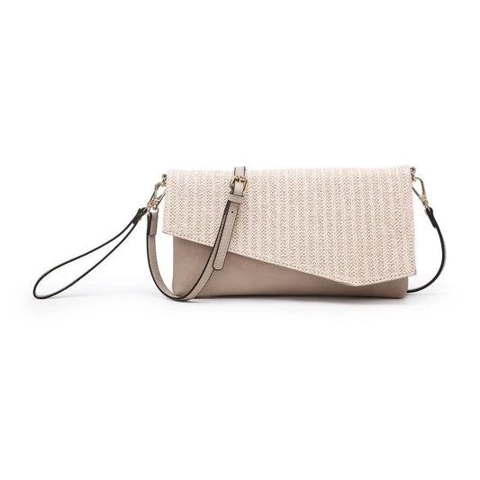 Margot Clutch Bag - White / Gold / Sand