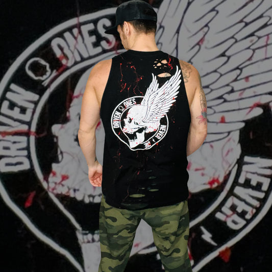 "Driven Ones Never Die" Blood Splatter Tank Top