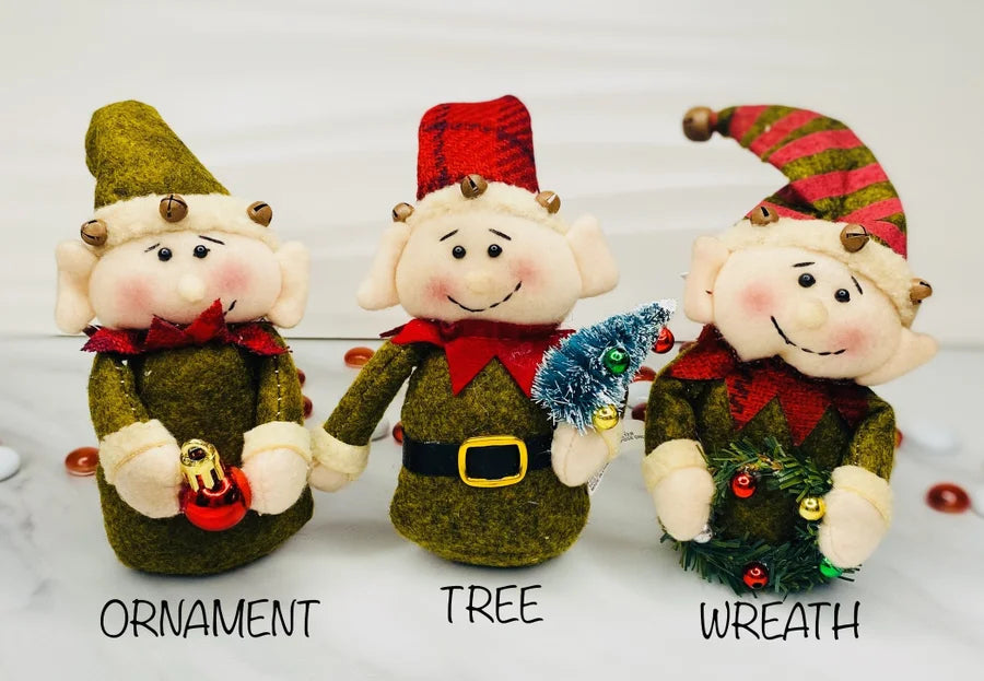 Plush Elf Ornaments - 3 Styles