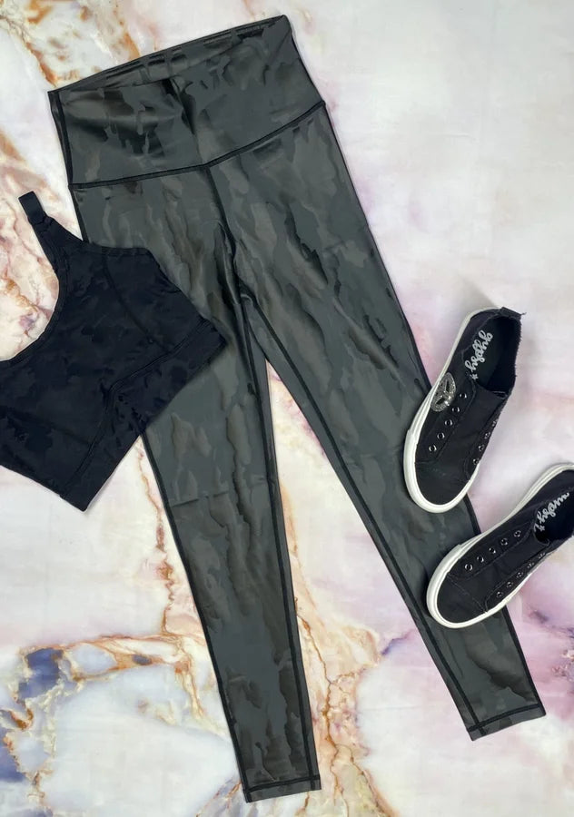 MONO B BLACK CAMO FOIL HIGHWAISTED LEGGINGS