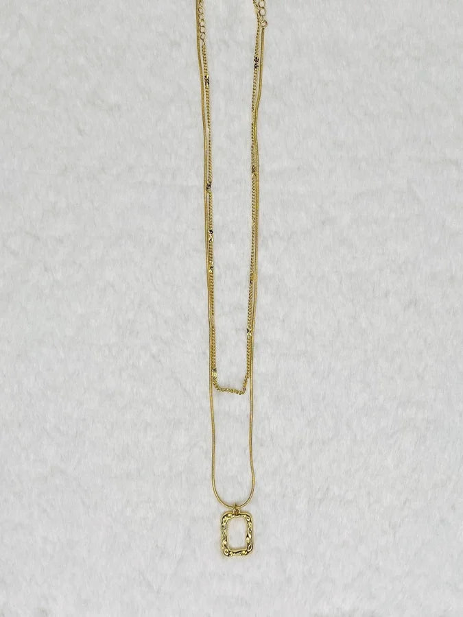 18 Kt. Gold Plated Brass Layered Necklace - 16" +2