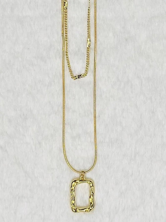 18 Kt. Gold Plated Brass Layered Necklace - 16" +2