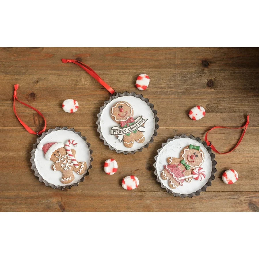 Gingerbread in Tart Pan Ornaments - 3 Styles