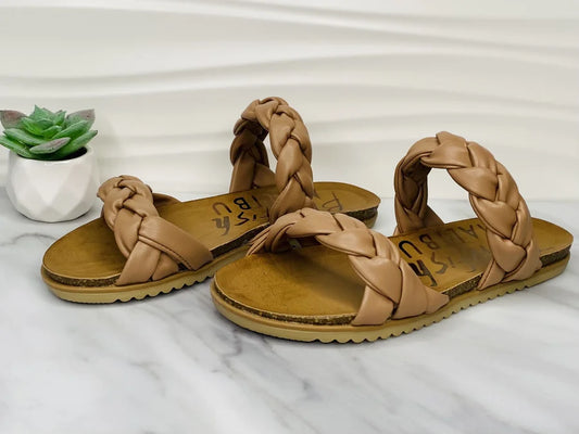 "Mariana" Oak Braided Strap Sandals by Blowfish