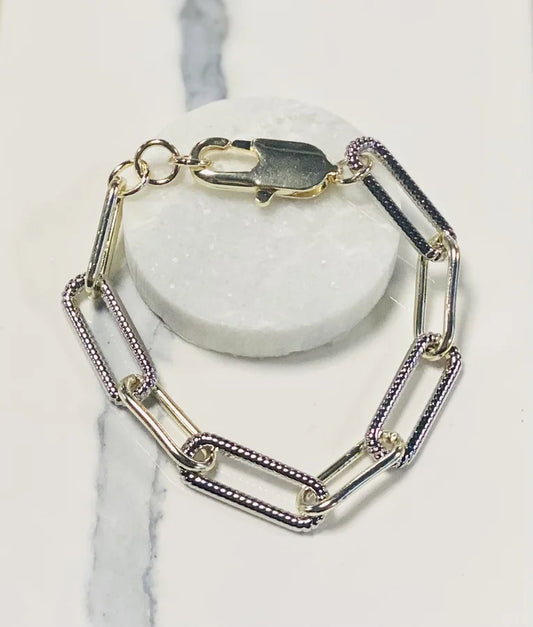 2-Tone Paperclip Chain Bracelet