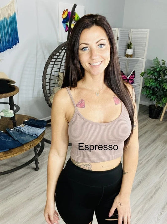"The Great Match" Espresso Seamless Cropped Cami