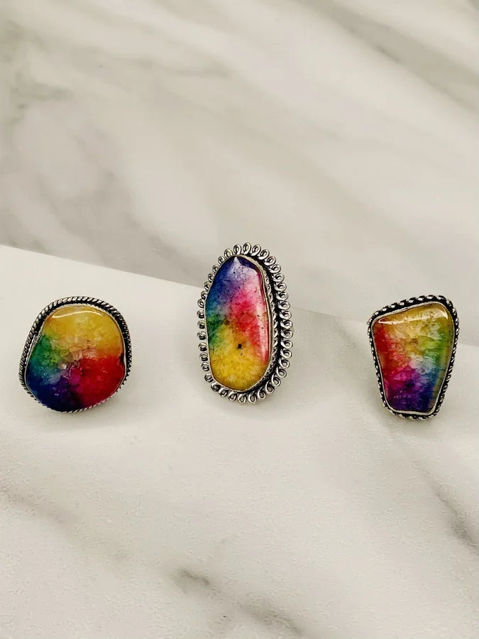 Rainbow Stone Rings