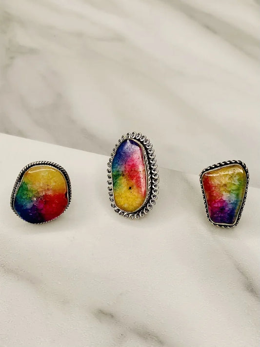 Rainbow Stone Rings