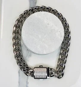 Stainless Steel Cuban Link 10MM Bracelet - 8.5"