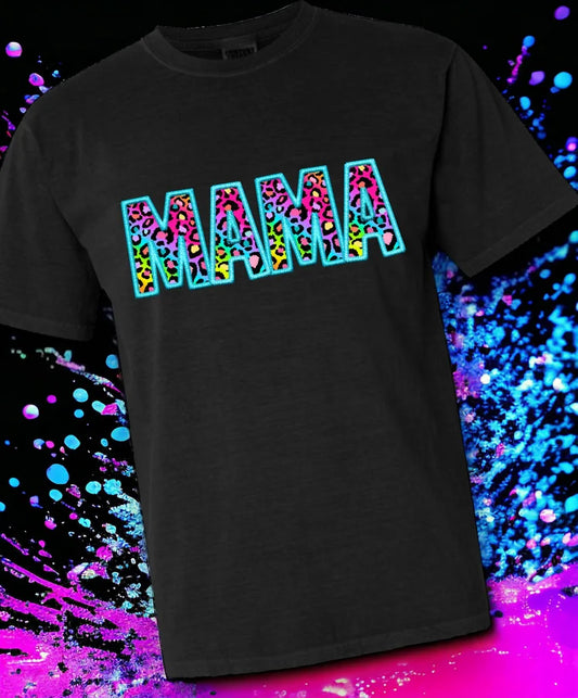 Mama Leopard Faux Embroidery Short Sleeve T Shirt 2 of 2