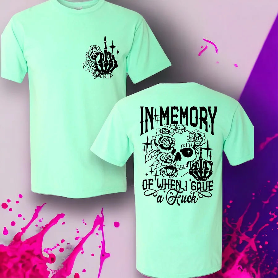 "In Memory" Short Sleeve T Shirt (Black Ink) 1 of 2