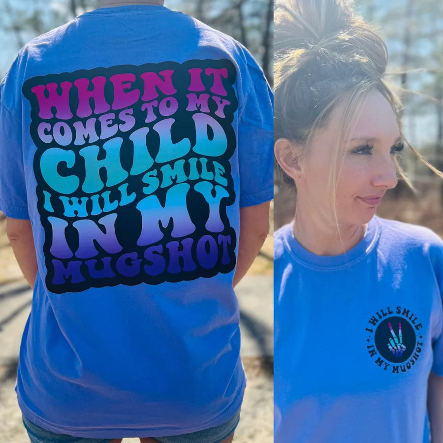 "Smile in My Mugshot" OMBRÉ Short Sleeve T Shirt 2 of 2