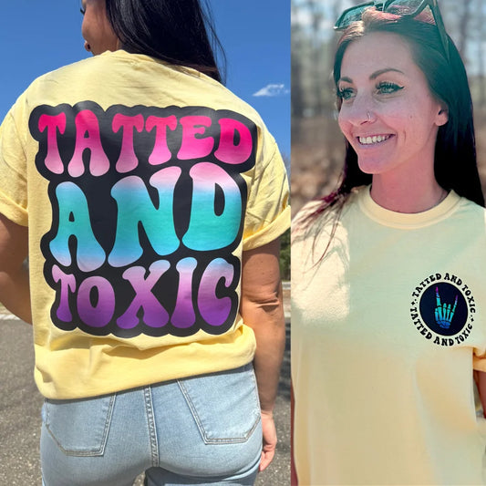 "Tatted and Toxic" OMBRÉ Short Sleeve T Shirt 1 of 2