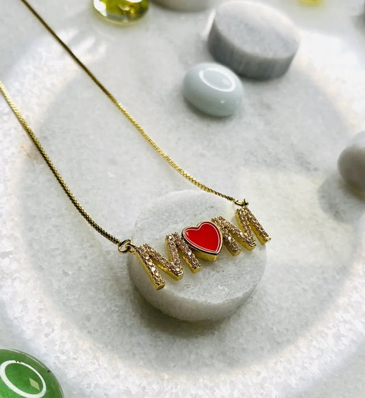 20" Gold-Plated "MOM" Necklace