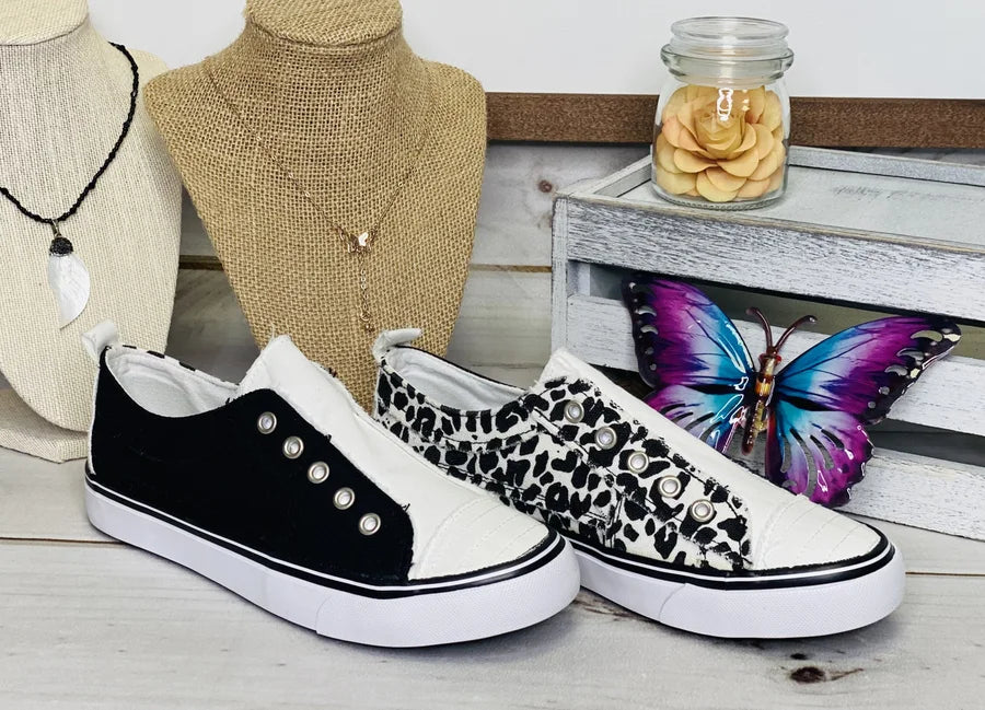 "Doubled-Sided" Black/White/Cheetah Shoes - Gypsy Jazz