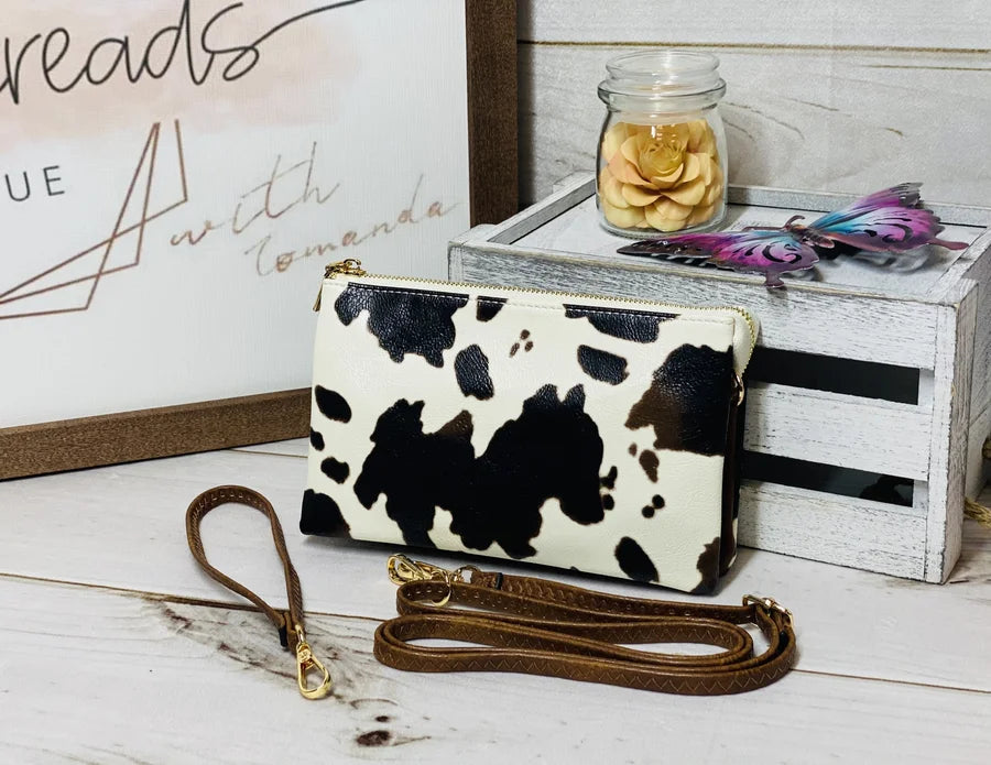 Riley - Crossbody / Clutch Bag - Cow Print