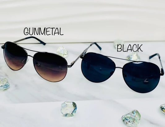 Dark Framed Sunglasses w/ Tinted Lenses