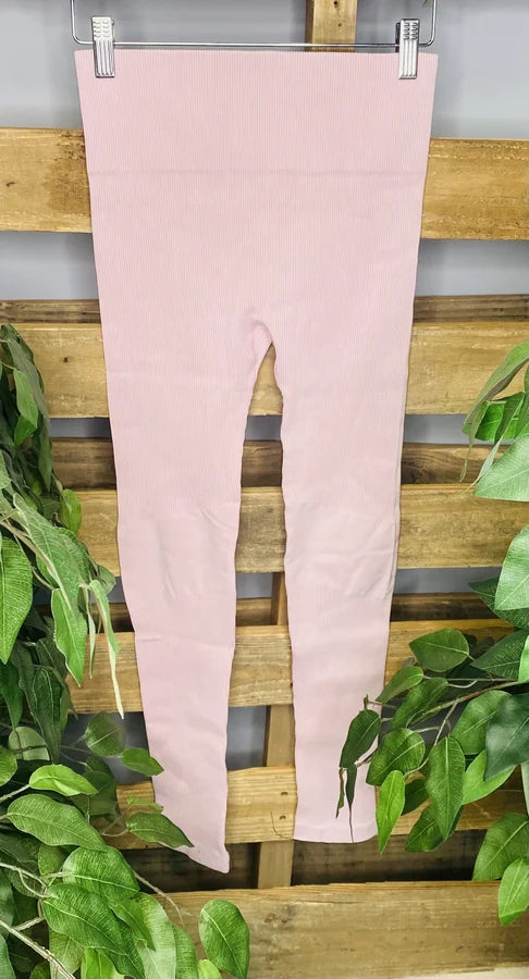 Mono B - Blush Ribbed Seamless Highwaist Leggings