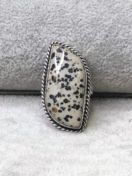 Dalmatian Stone & Silver Ring