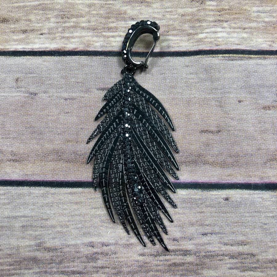 Bedazzled Feather Charm