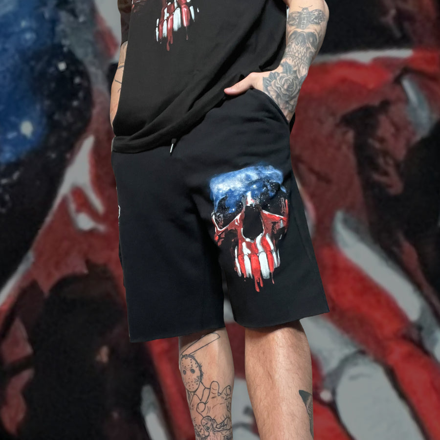 "USA Skull" Sweat Shorts