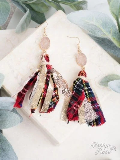 Deck the Halls Druzy Red Earrings