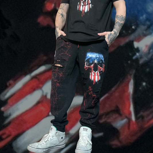 "USA Skull" Road Rash Joggers