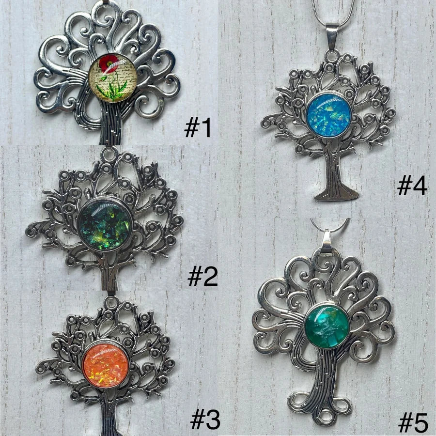 Silver Tree of Life Snap Necklace (Multiple Styles)