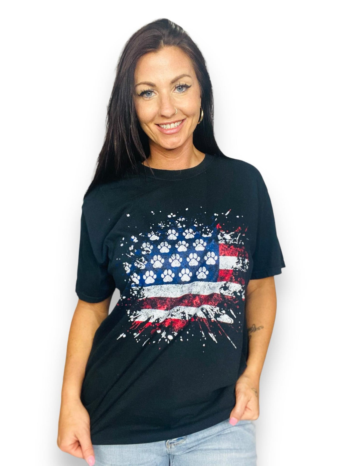 "Paw Print Flag" UNISEX Fit Short Sleeve T Shirt