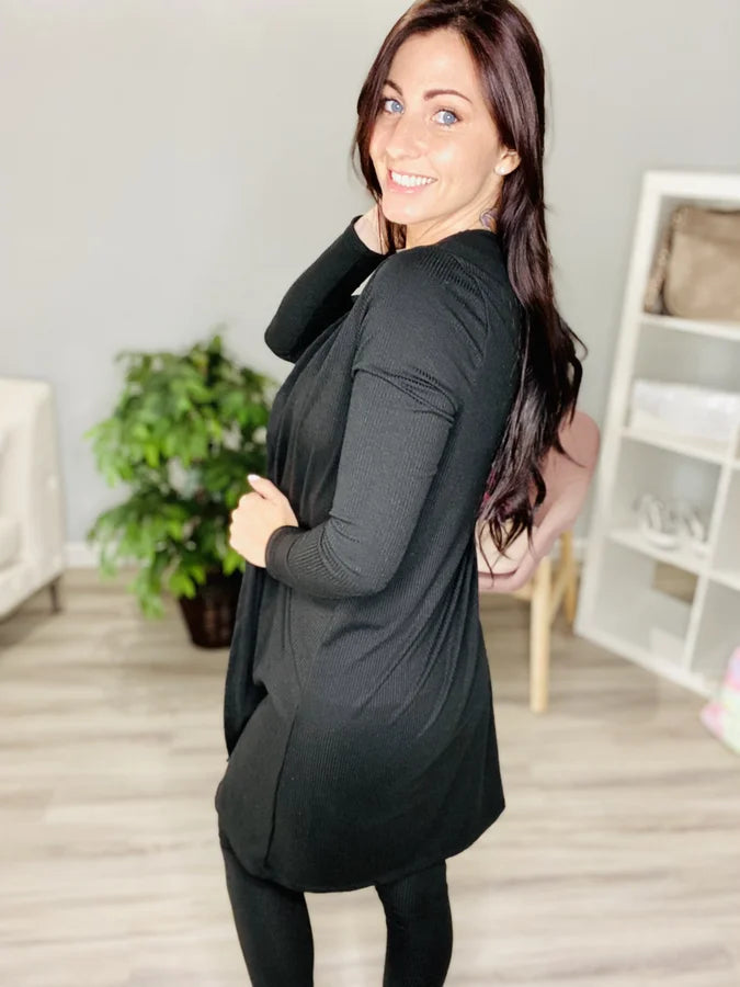 Reg/Plus Black Cardigan, Sleeveless Top, Lounge Pants *Sold Separately*