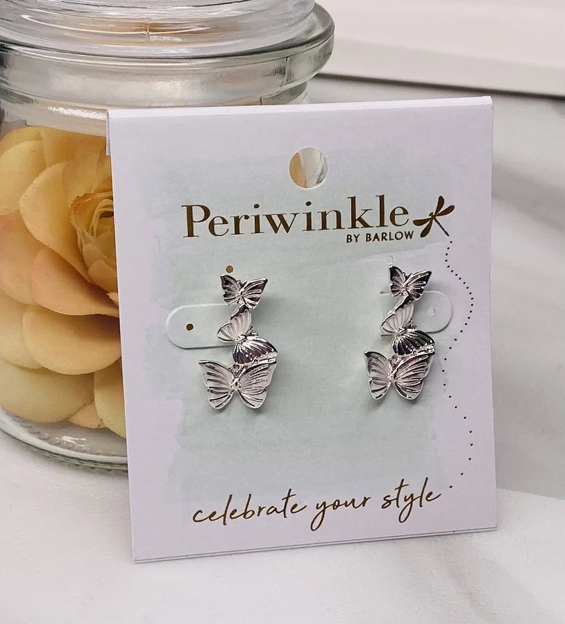 Silver Butterflies Post Earrings by Periwinkle