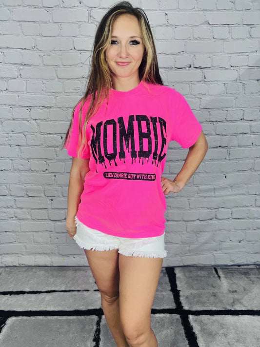 "Mombie" (BLACK INK) (Front Print Only) Short Sleeve T Shirt 1 of 2