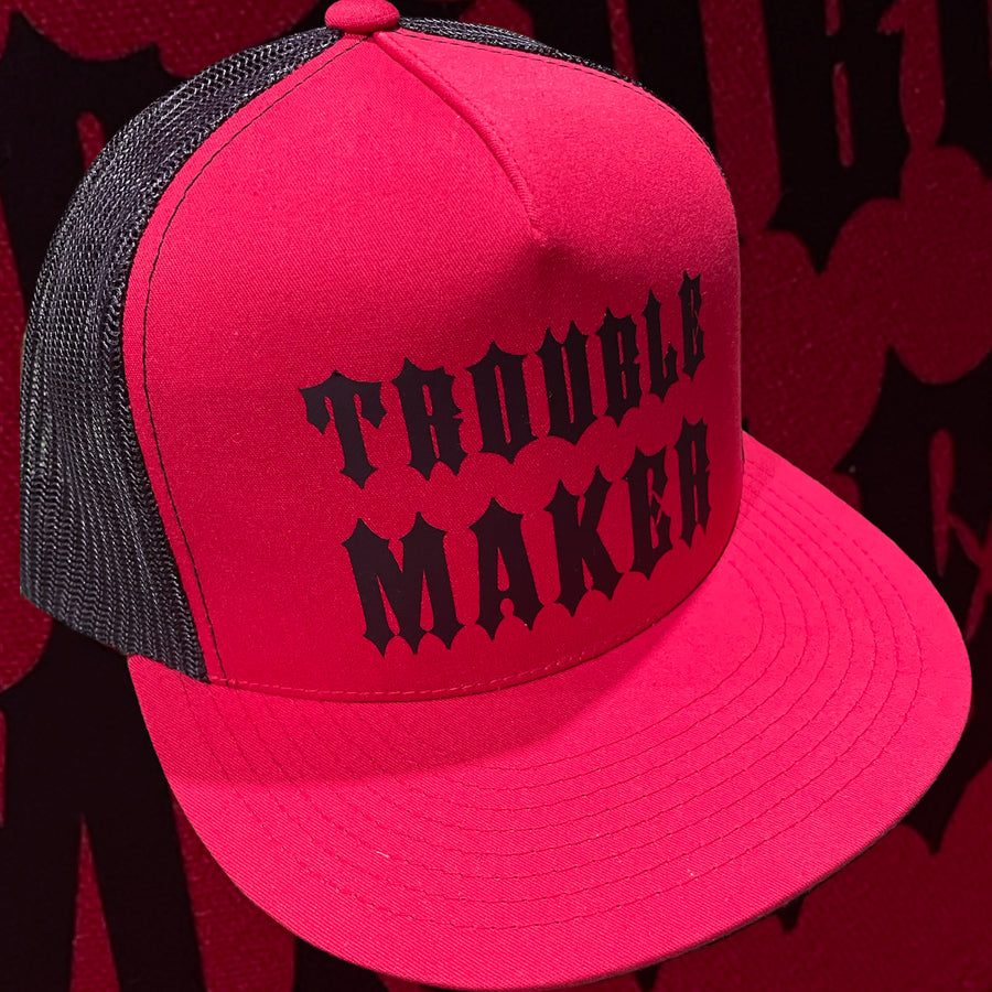 "Trouble Maker" Red Snapback Hat