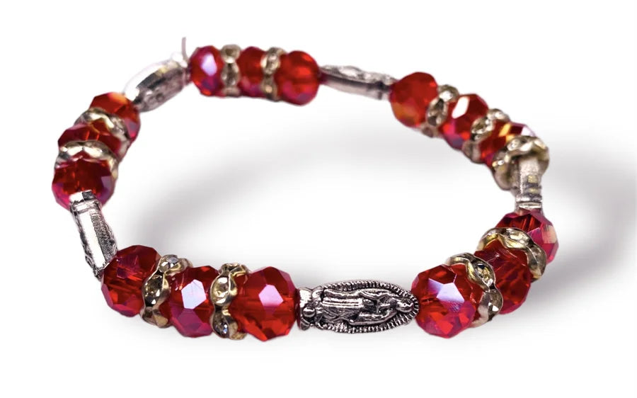 Religious Stretch Bracelet - Beads & Rhinestones