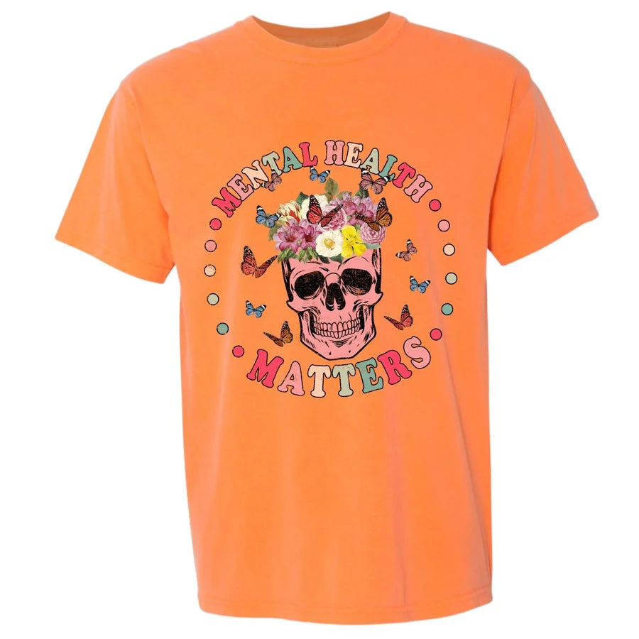 "Mental Health Matters Skull 2.0" Short Sleeve T Shirt