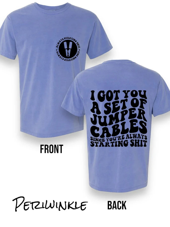 "Jumper Cables" (Black Ink) Short Sleeve T Shirt