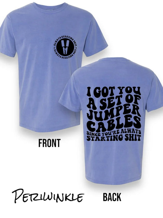 "Jumper Cables" (Black Ink) Short Sleeve T Shirt