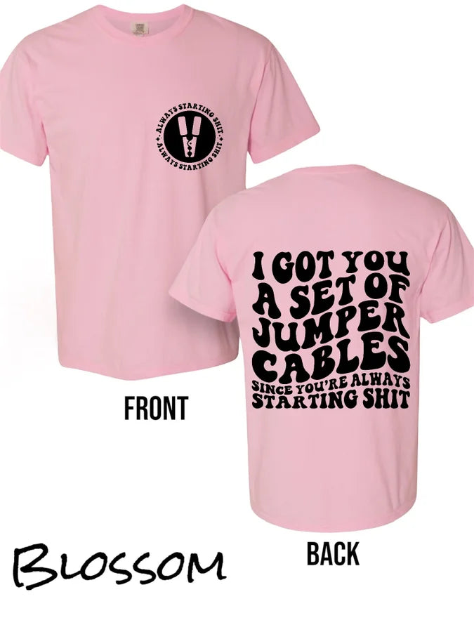 "Jumper Cables" (Black Ink) Short Sleeve T Shirt