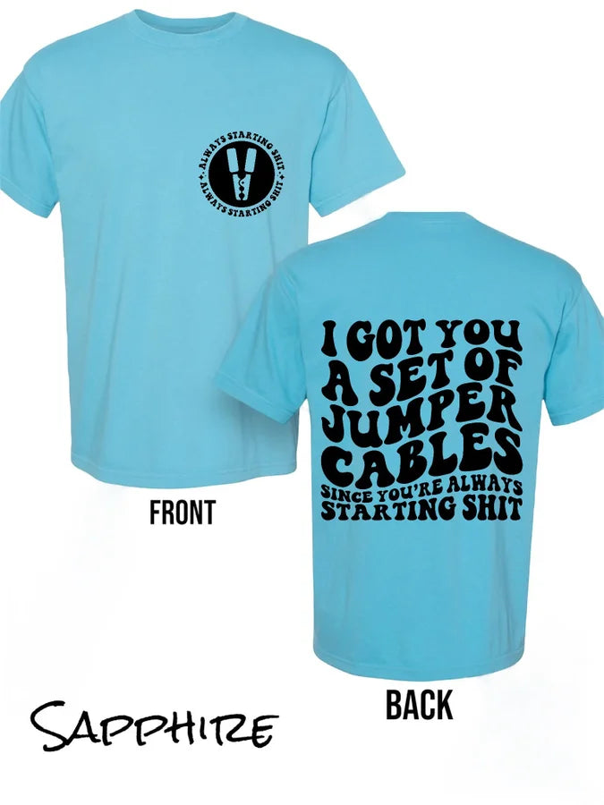 "Jumper Cables" (Black Ink) Short Sleeve T Shirt